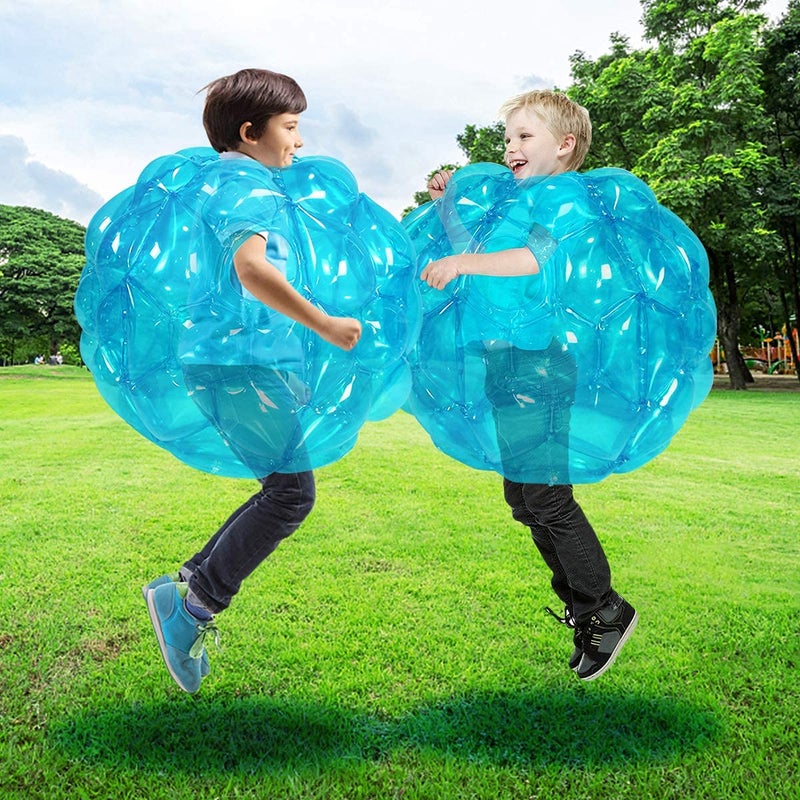 SUNSHINEMALL 2 PC Sumo Balls for Adult, Inflatable Body Sumo Balls Bopper Toys, Heavy Duty PVC Vinyl Kids Adults Physical Outdoor Active Play (24 INCH Blue) - Image 1